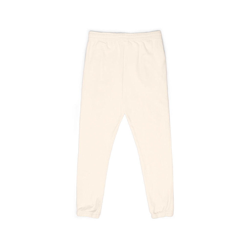 Floral Vine Fleece Sweatpants — Neutral Garment-Dyed Joggers