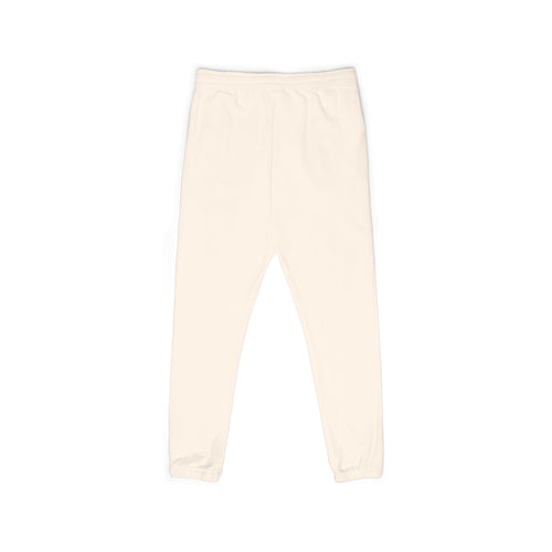 Floral Vine Fleece Sweatpants — Neutral Garment-Dyed Joggers